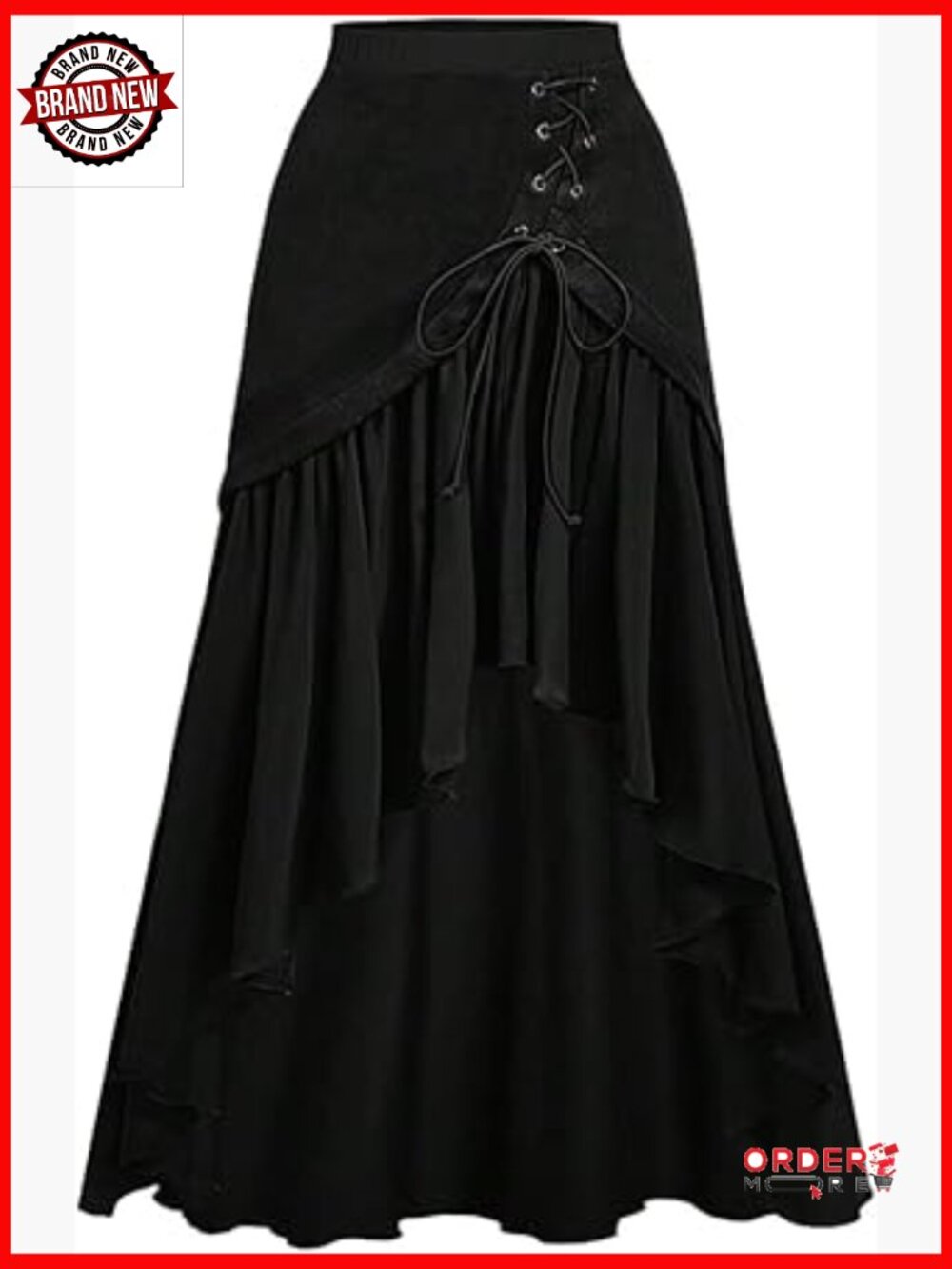 Women's Cowgirl Rave Club Outfit Asymmetrical Flowy Ruffle Boho Skirt